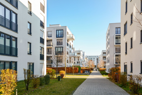 Modern apartment buildings