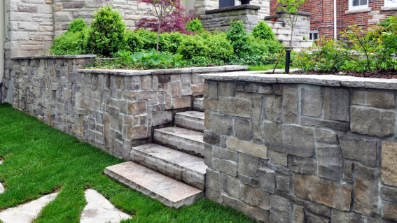 Retaining Wall in backyard